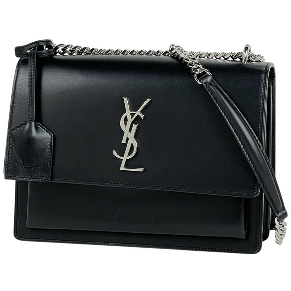 Saint Laurent Sunset Shoulder Bag Black Leather - Picture 1 of 8